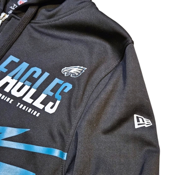 Mens S New Era Black Philadelphia Eagles Drill Combine Authentic Full-Zip Hoodie - Picture 5 of 13